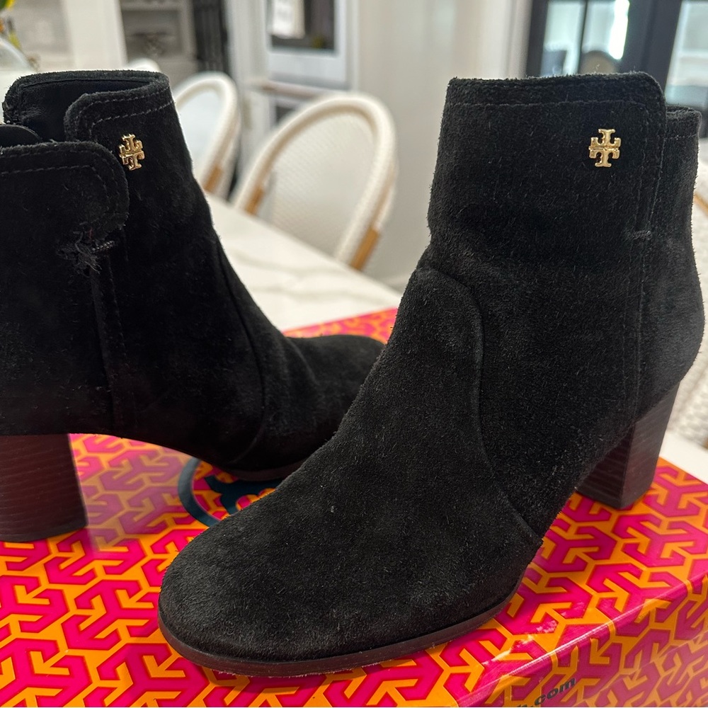 Tory Burch Sabe Black Suede Booties